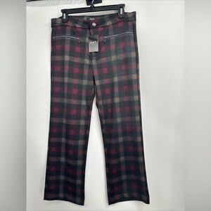 OAT New York Women’s Pants High Rise Straight Leg Plaid Multicolor Size 30